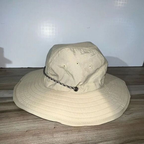 L.L. Bean Adult Large Beige Nylon Blend Adjustable Drawstring Wide Brim Sun Hat - Picture 2 of 7
